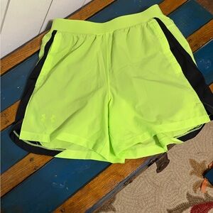 Under Armour Lime Green and Black Shorts